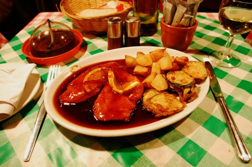 The mains: Chix ala Orange.