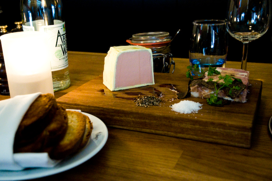 Chicken Liver and Foie Gras Pate with Duck Terrine and Black Truffle shavings