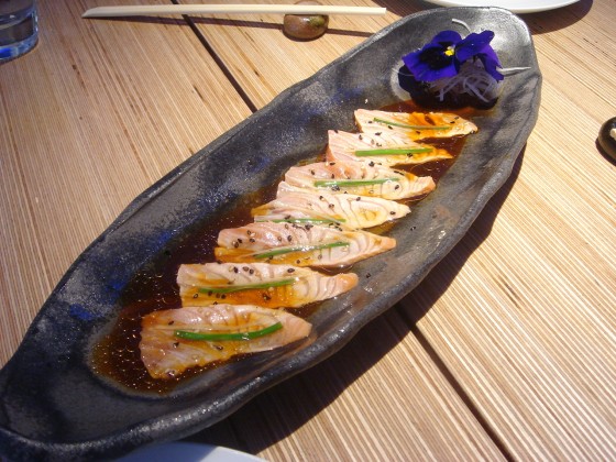 Sun-kissed salmon sashimi