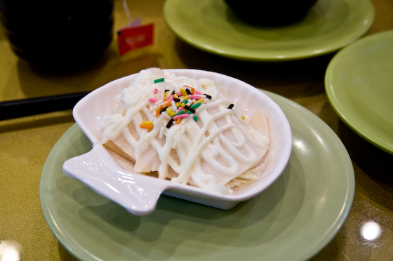 Abalone sushi with mayo