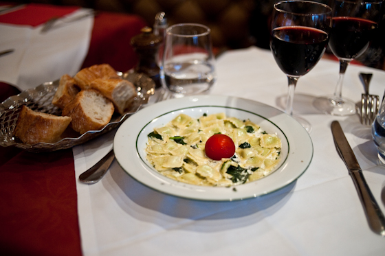 Ravioli, with Comte and Basil