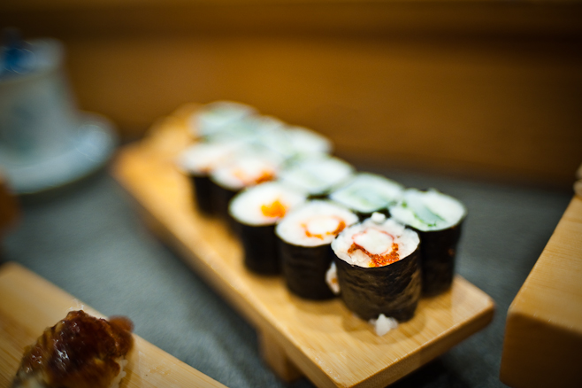 Sushi Hiro: Crab roll and Squid and Shiso roll