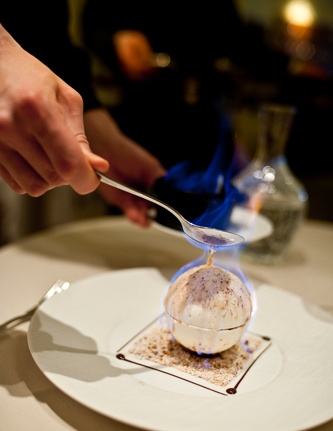 Eastside Inn: Whisky Flamed Meringue, Chestnut, Pop rocks.