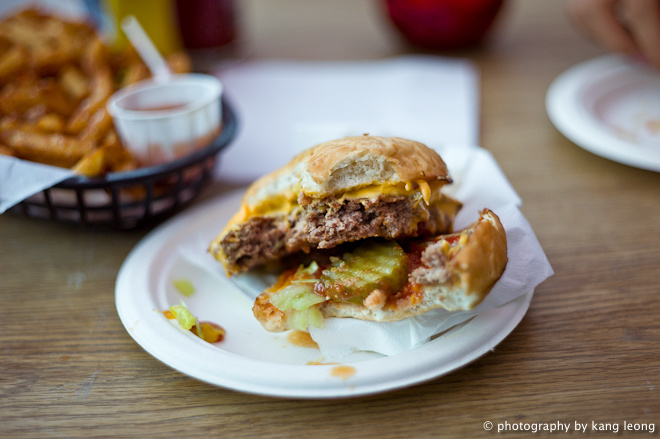 The patty was juicy and well seasoned not too beefy but not too bland 